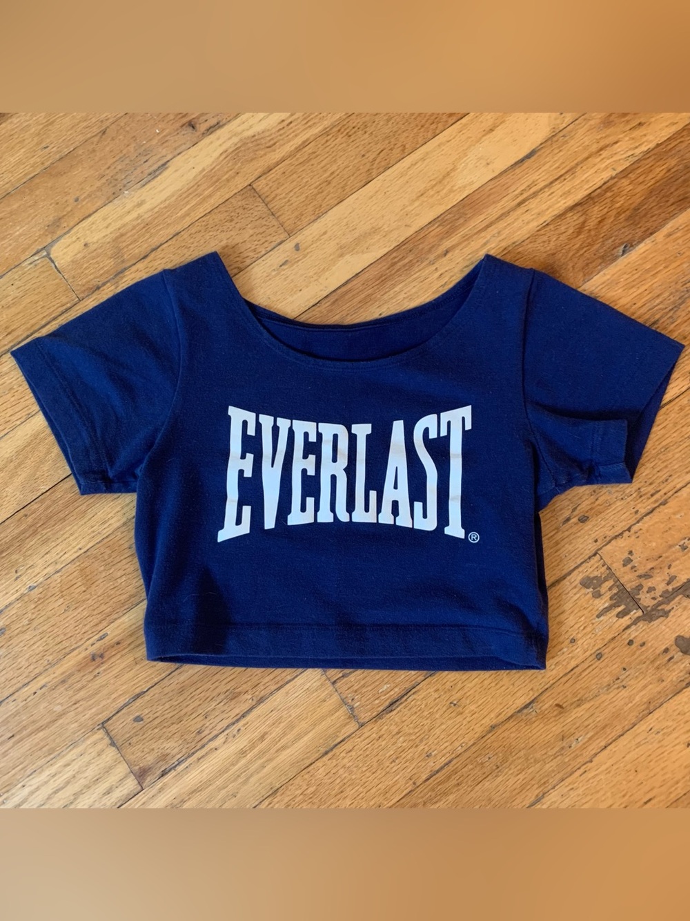 Vintage 90s Navy blue Everlast heather cropped tee size S